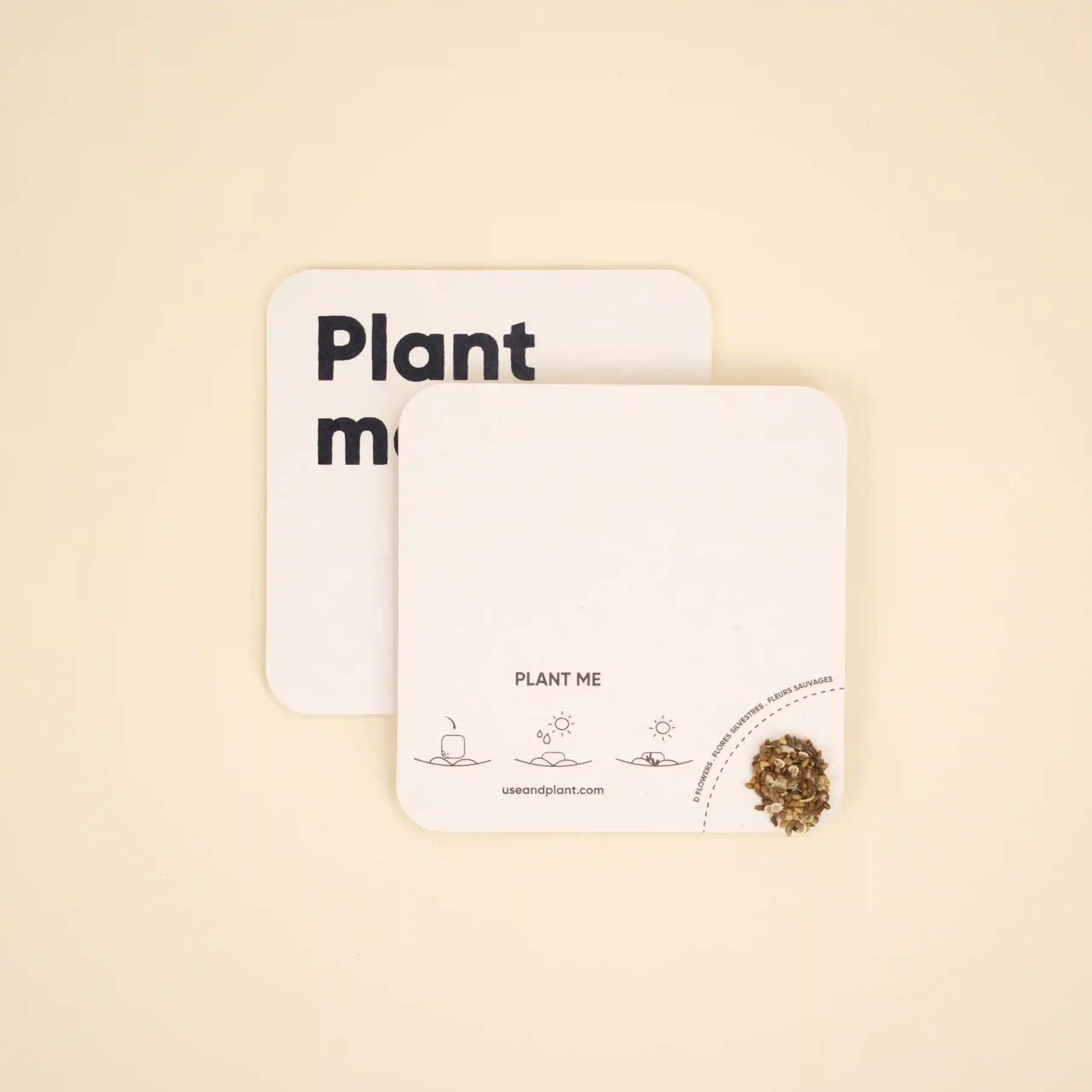 [013023] MOK: Cardboard coasters with seeds. One color printing 1 side.